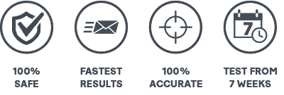 100% safe - Fastest results - 100% accurate - Test from 7 weeks